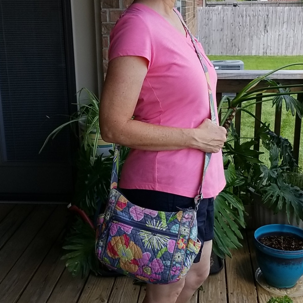 Quilted cloth crossbody purse